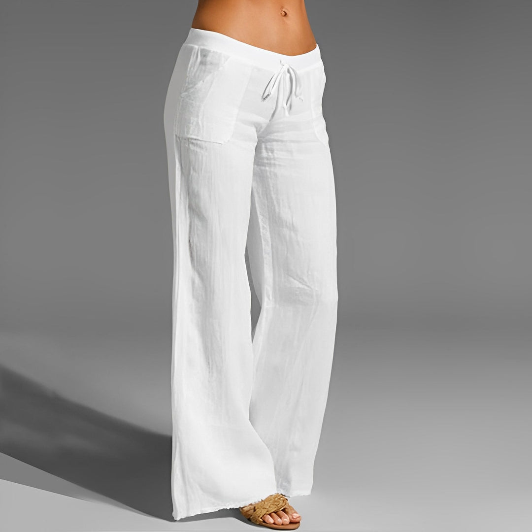 Celestine - Pantaloni in lino elasticizzati da donna