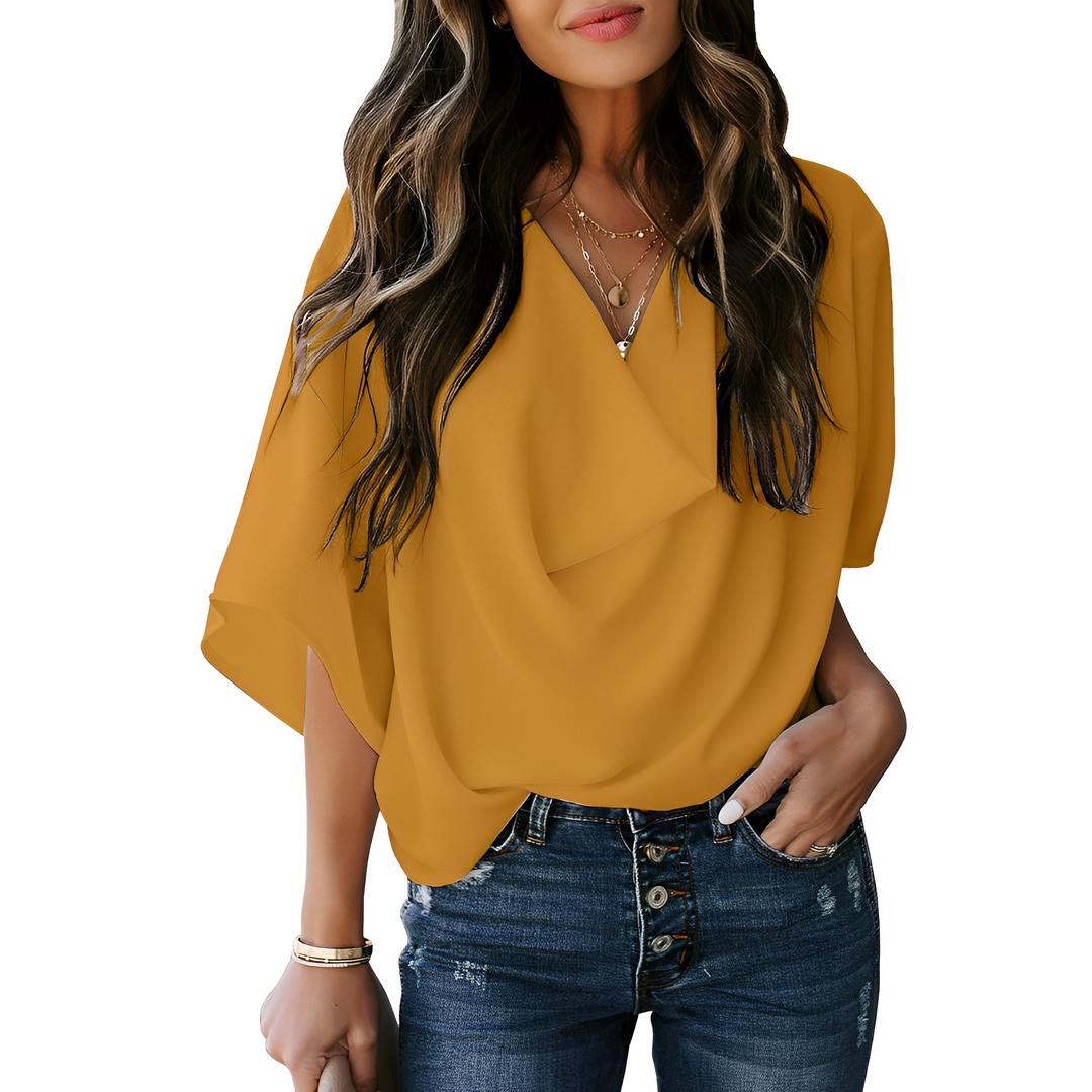 Nichola - Blusa ampia con scollo a V per donne