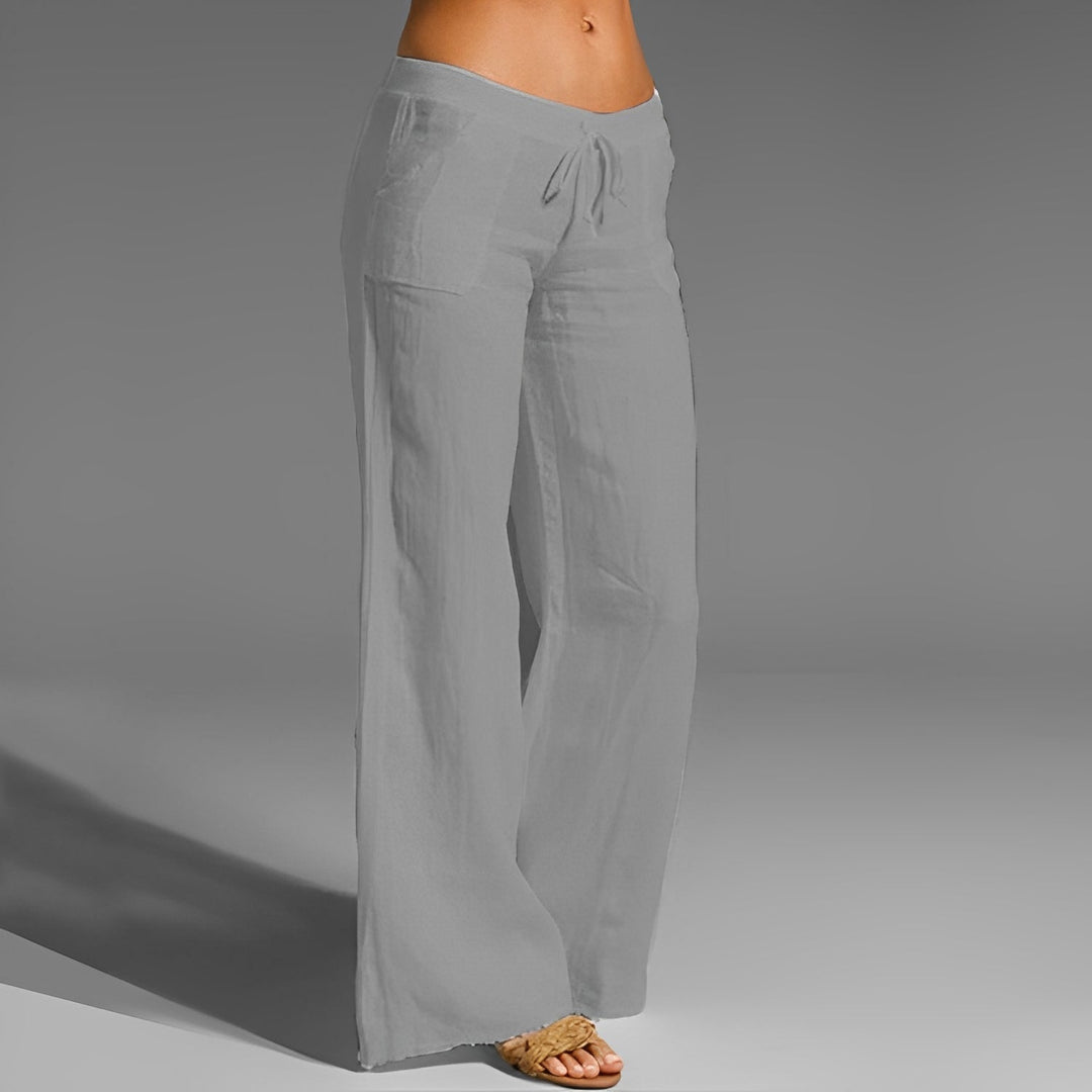 Celestine - Pantaloni in lino elasticizzati da donna