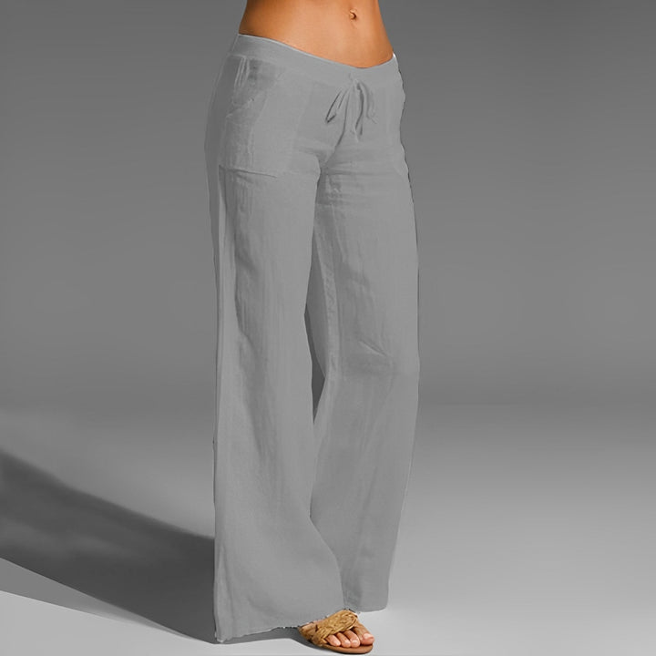 Celestine - Pantaloni in lino elasticizzati da donna