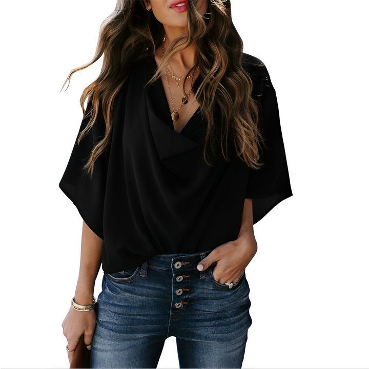 Nichola - Blusa ampia con scollo a V per donne